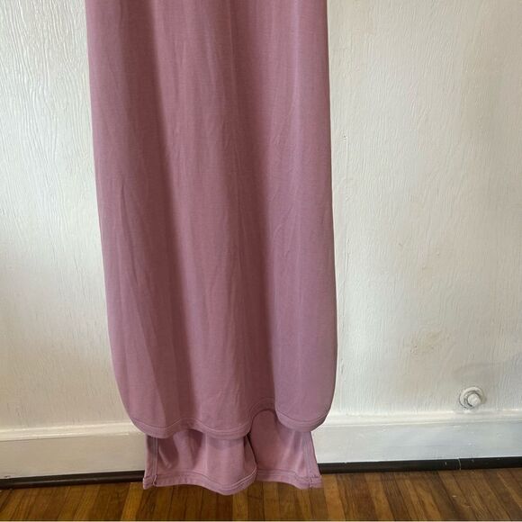 Revolve Mod Ref Deep V Neck Twist racer back Mauve Sundress Midi Dress - Picture 15 of 15